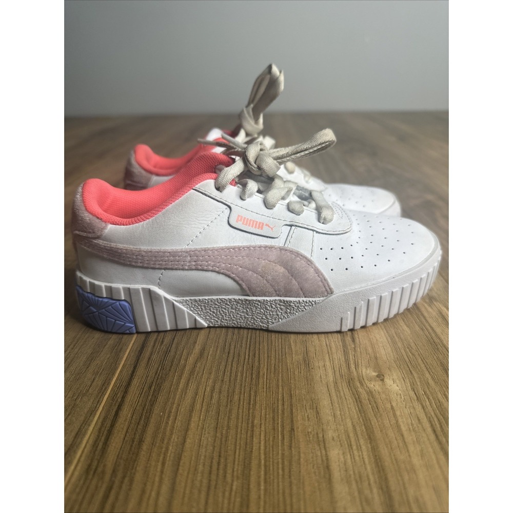 PUMA Cali Valentines Size 1.5C Lace Up Toddler Girls Pink, White Sneakers Shoes